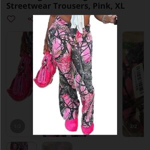Vibrant Pink and Black Women's Trousers